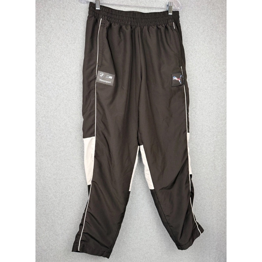Puma BMW Motorsport Track Pants Black White Mens L Elastic Waist